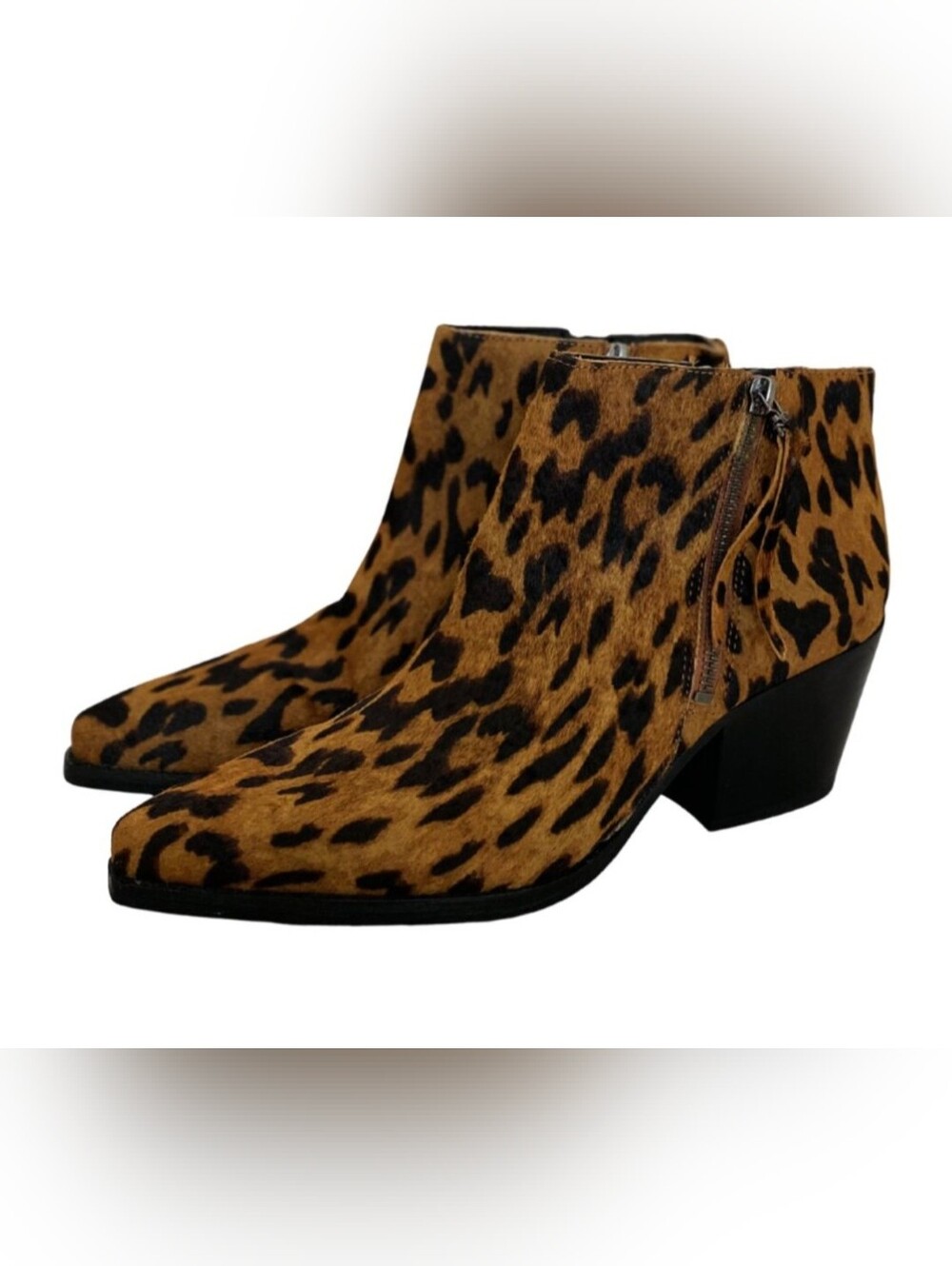 Sam Edelman Walden Womens Size 9M Brown Leopard Print Western Ankle Bootie